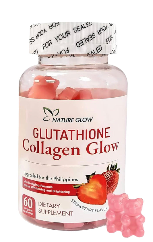 Nature Glow Collagen Glow with Glutathione – 60 Cranberry Gummies for Hair, Skin & Nail Health | Brightening & Youthful Skin Support