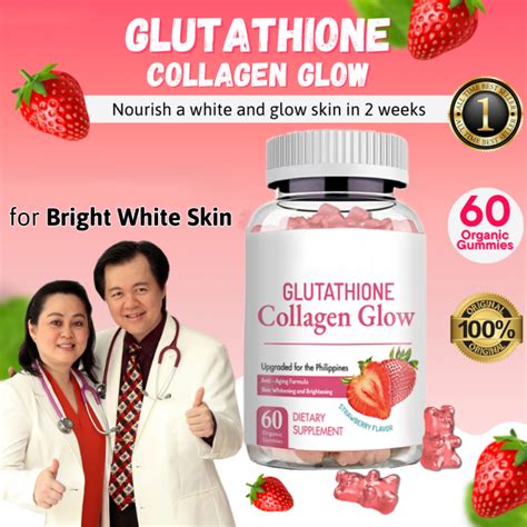 Nature Glow Collagen Glow with Glutathione – 60 Cranberry Gummies for Hair, Skin & Nail Health | Brightening & Youthful Skin Support