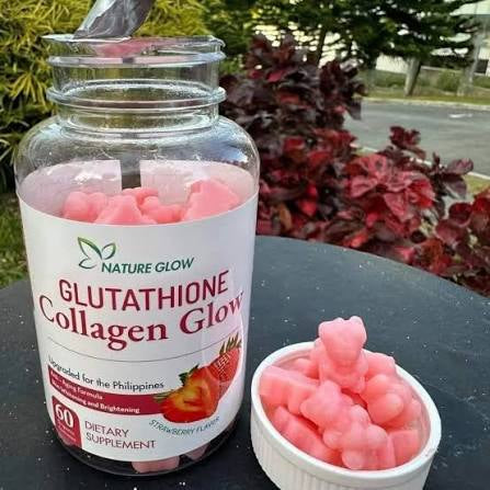 Nature Glow Collagen Glow with Glutathione – 60 Cranberry Gummies for Hair, Skin & Nail Health | Brightening & Youthful Skin Support